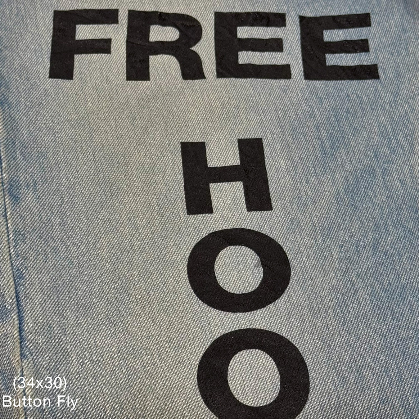 YZY 2021 Vintage 'Free Hoover' Levi's Denim In Light Wash