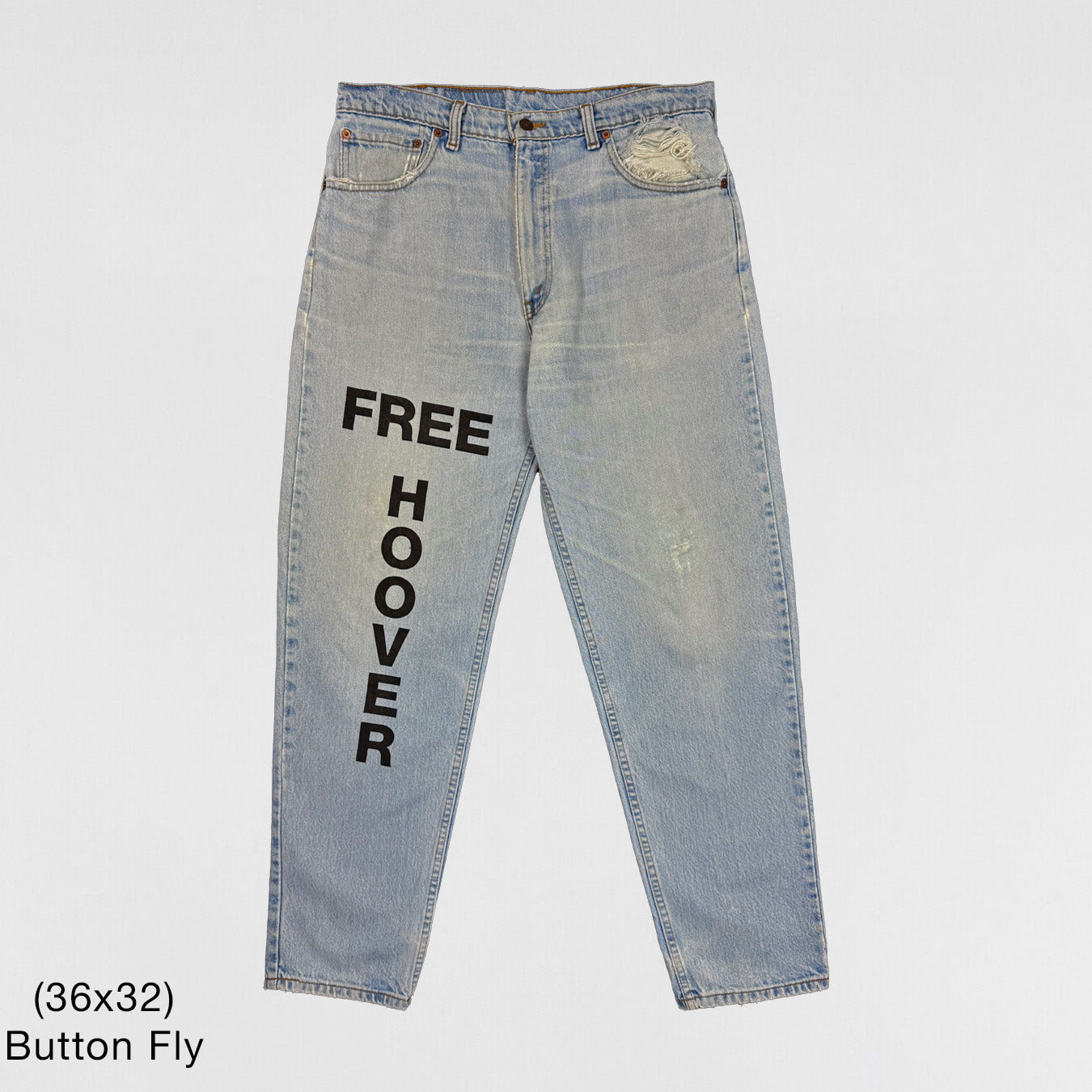 YZY 2021 Vintage 'Free Hoover' Levi's Denim In Light Wash