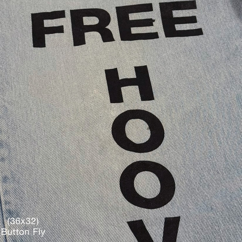 YZY 2021 Vintage 'Free Hoover' Levi's Denim In Light Wash