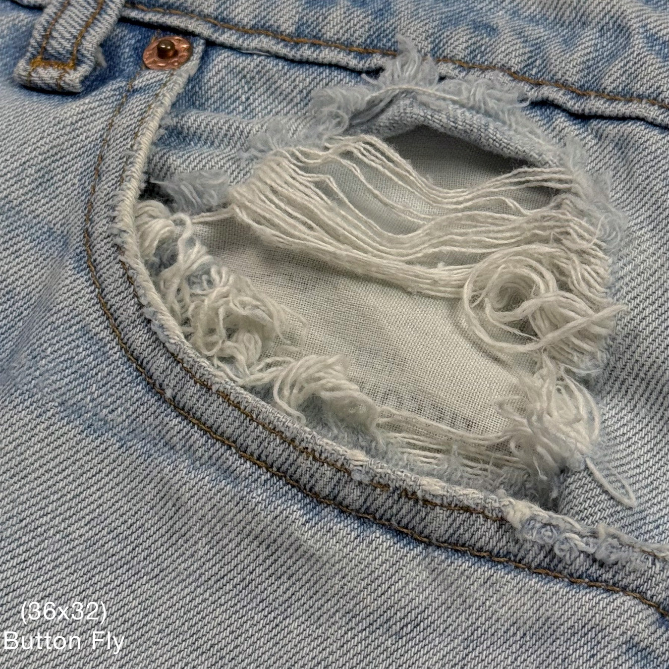 YZY 2021 Vintage 'Free Hoover' Levi's Denim In Light Wash