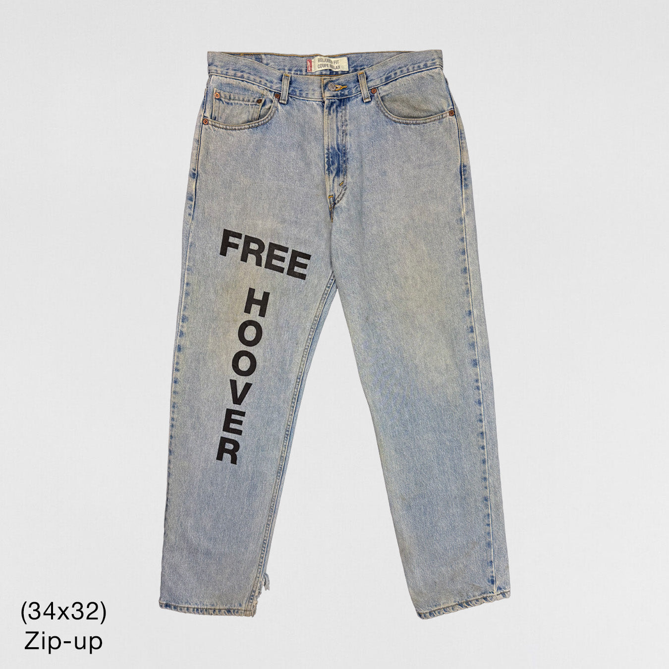YZY 2021 Vintage 'Free Hoover' Levi's Denim In Light Wash
