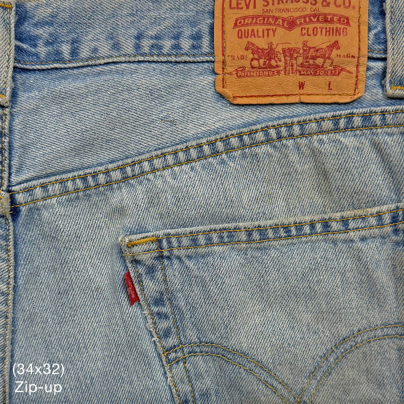 YZY 2021 Vintage 'Free Hoover' Levi's Denim In Light Wash