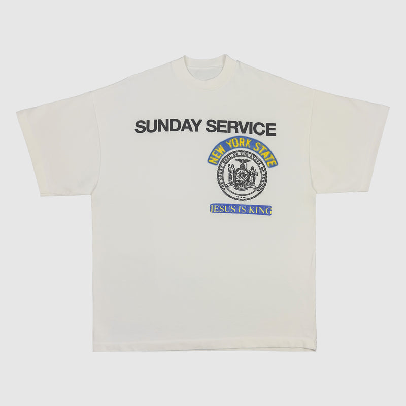 YZY SZN 7 Jesus Is King New York LP Tee In White