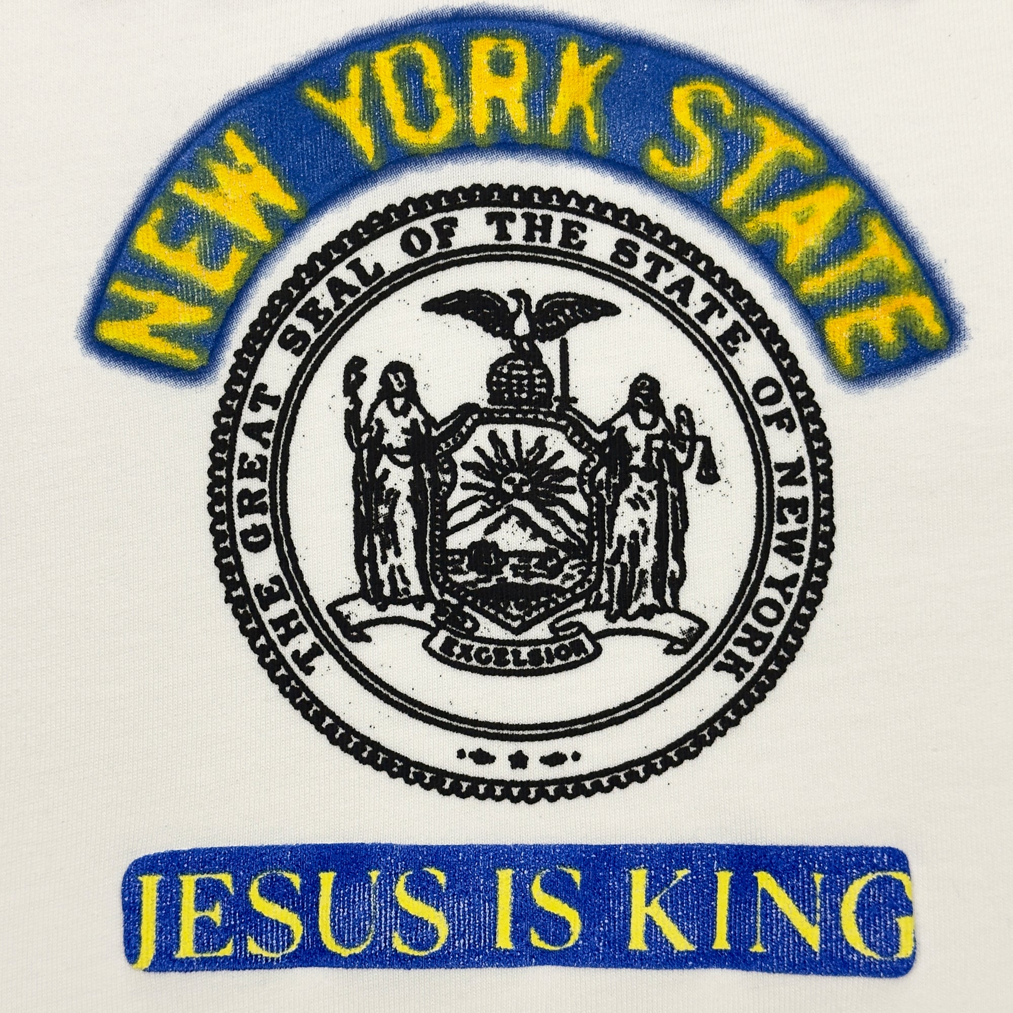 YZY SZN 7 Jesus Is King New York LP Tee In White