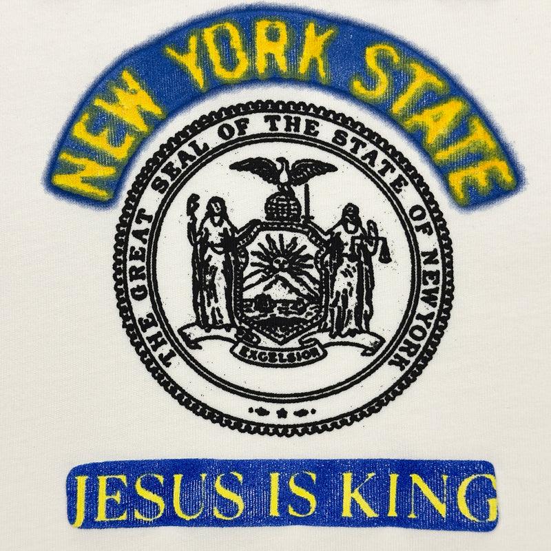 YZY SZN 7 Jesus Is King New York LP Tee In White