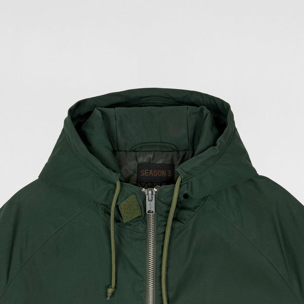 YZY SZN 3 Waxed Anorak Jacket In Military Sea