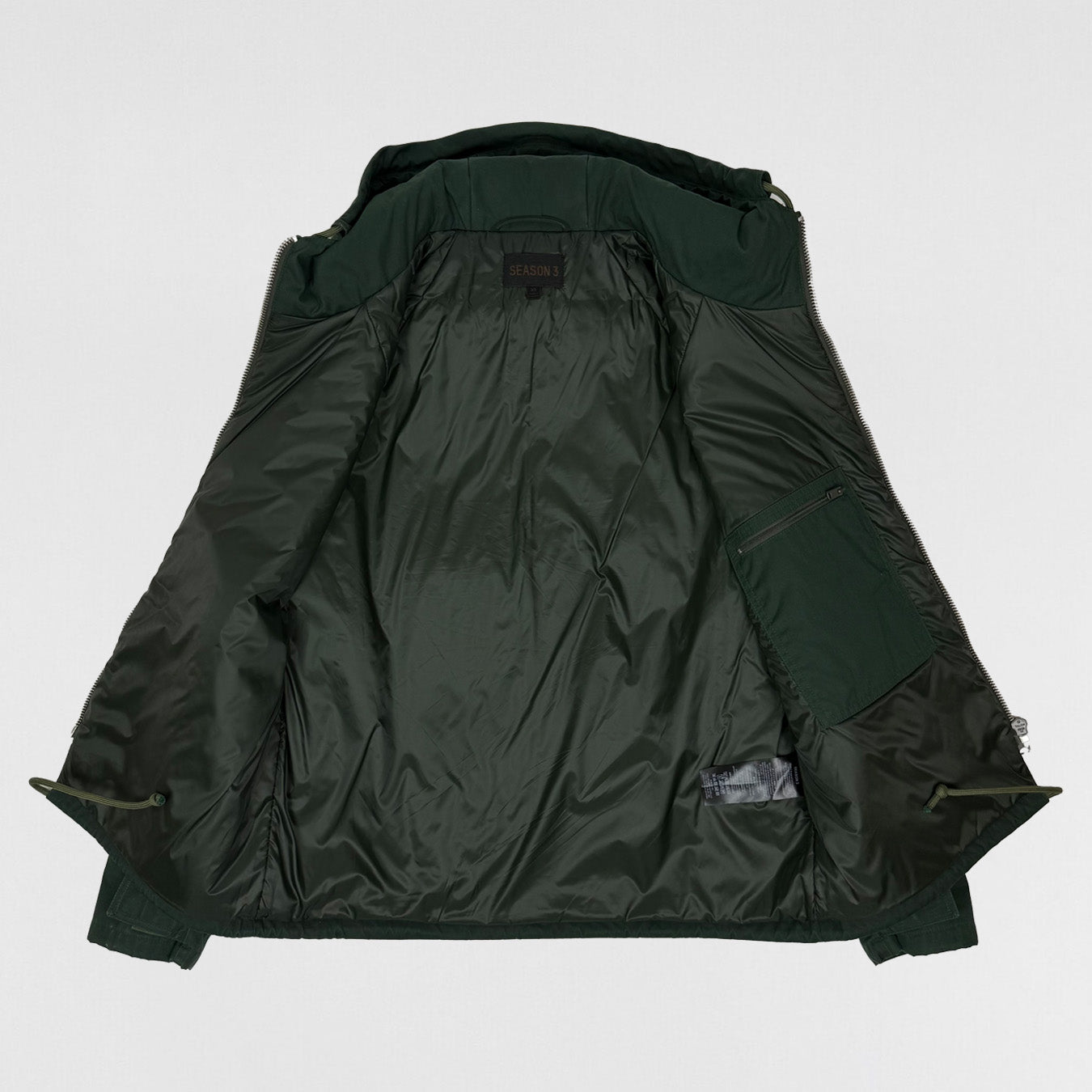 YZY SZN 3 Waxed Anorak Jacket In Military Sea