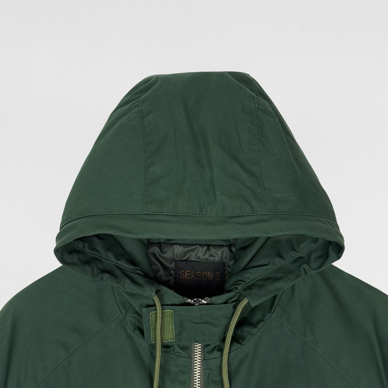 YZY SZN 3 Waxed Anorak Jacket In Military Sea