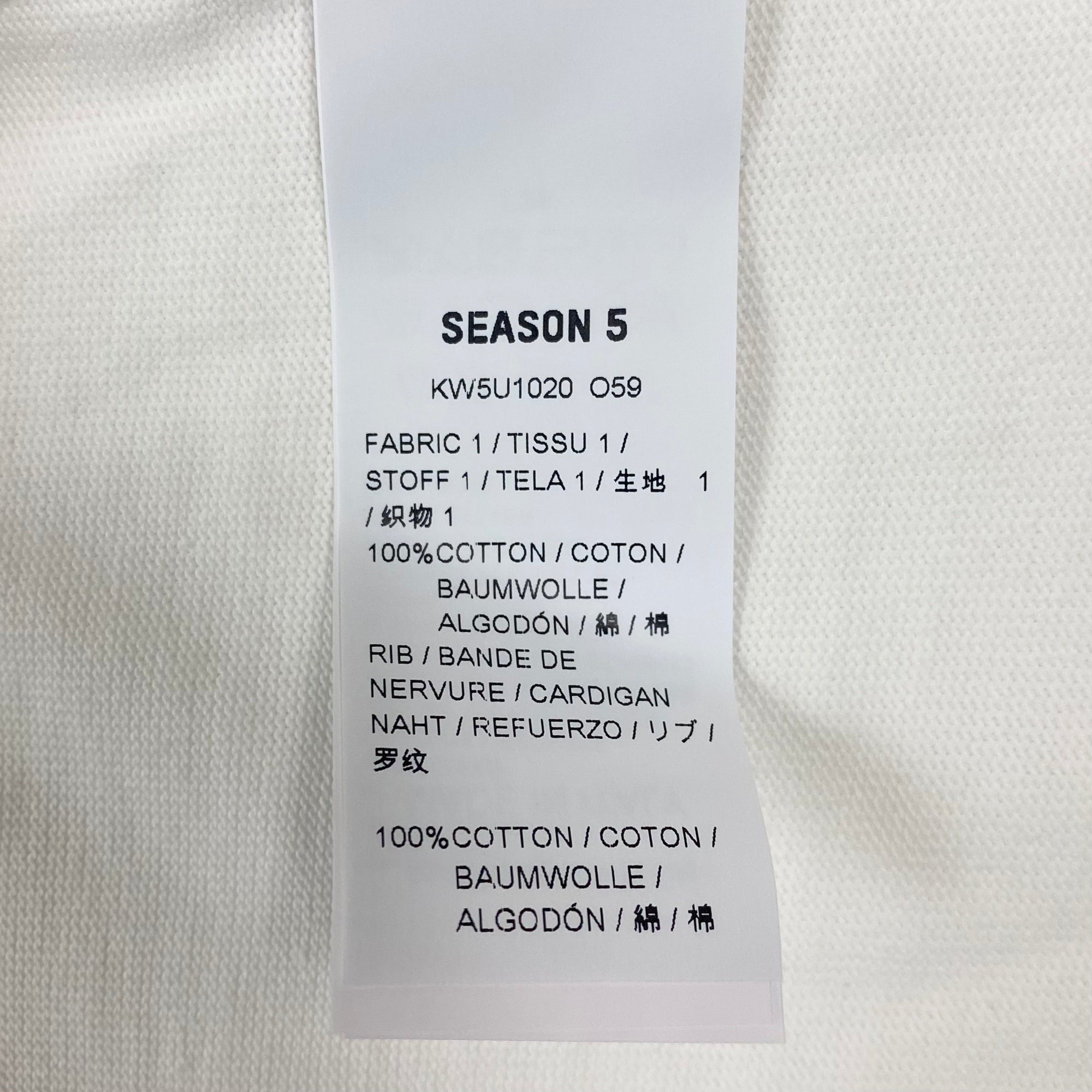 YZY SZN 5 Oversized Sample Tee In White