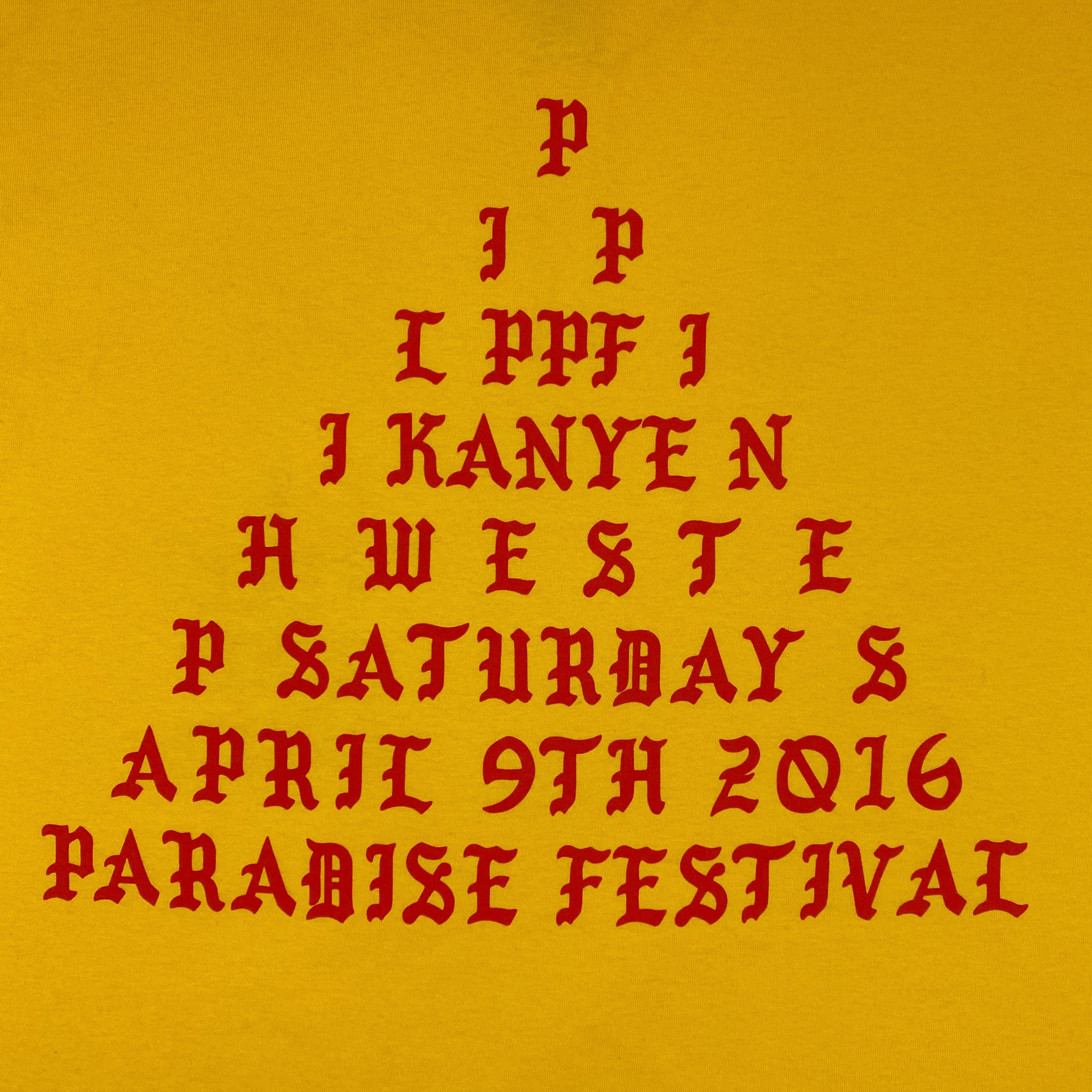 TLOP 2016 Paradise Fesitval ‘I Feel Like Pablo’ Tee In Yellow