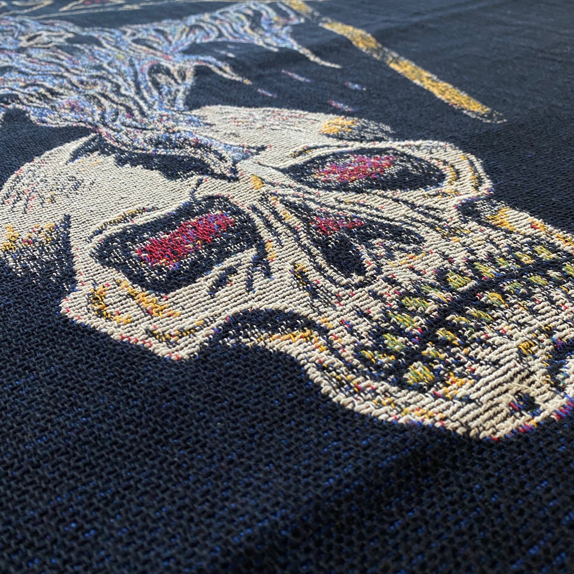 Yeezus 2015 Unreleased Flying Reaper Woven Blanket By Wes Lang
