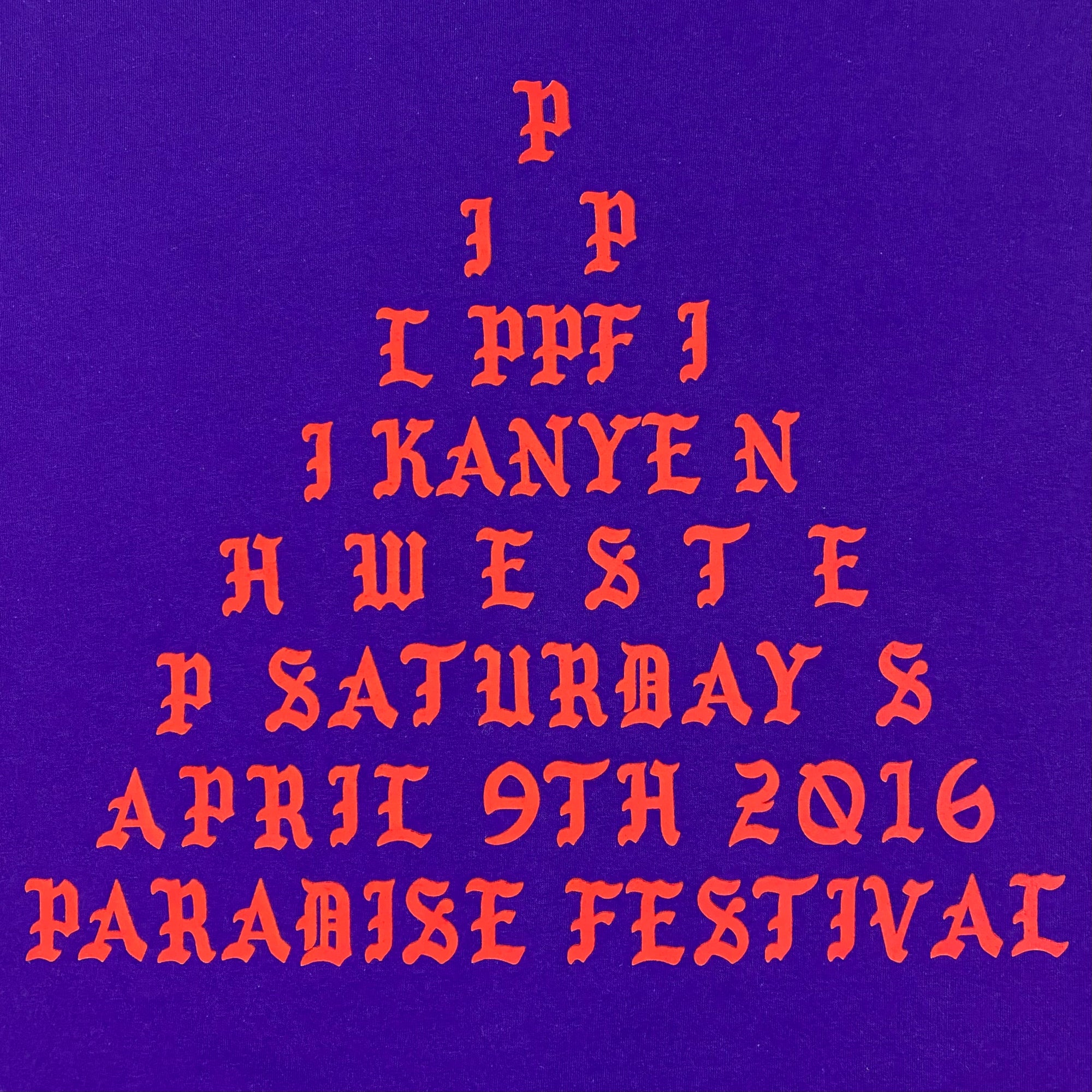 TLOP 2016 Paradise Fesitval ‘I Feel Like Pablo’ Tee In Purple