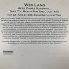 Wes Lang 2012 ‘Here Comes The Sunshine’ (Are You Ready For The Country?) Art Show Invitation