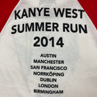 Yeezus Tour 2014 Bonnaroo Baseball Tee In White/Red