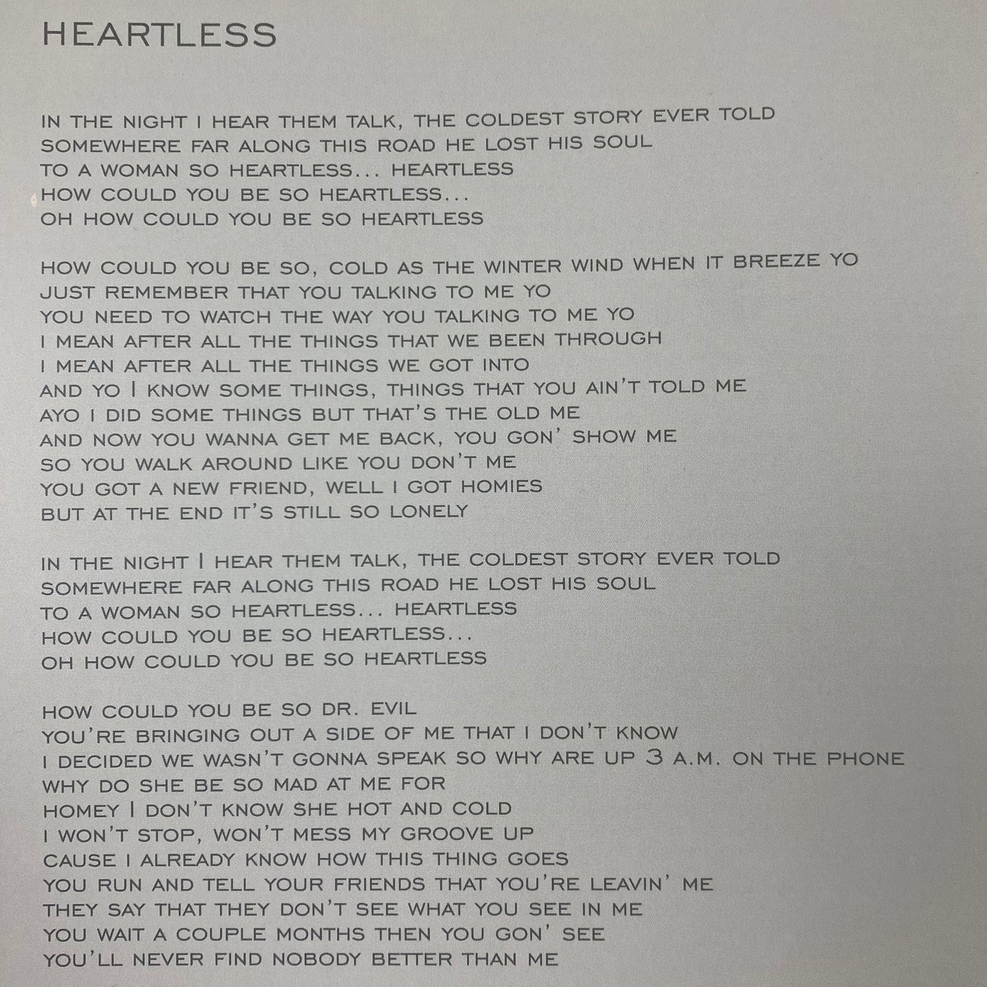 808’s & Heartbreak 2015 Hollywood Booklet