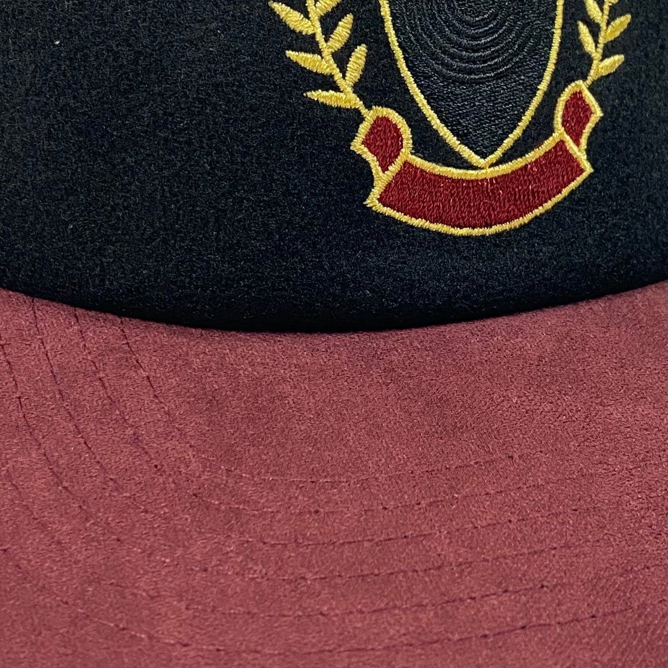 YZY SZN 5 Runway Embroidered Crest Hat In Suede